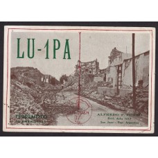 TERREMOTO DE 1944 SAN JUAN ANTIGUA TARJETA POSTAL GRAVES DESTROZOS